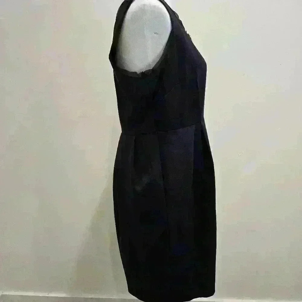 Simply Vera Wang Cocktail Dress Size 12 Purple Sheath Sleeveless Satin Jeweled - Picture 8 of 10